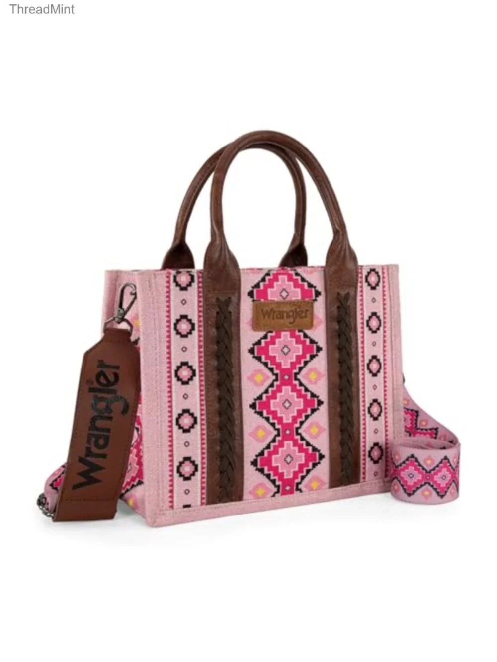 Aztec Print Hobo Tote Shoulder Bag with Guitar Strap